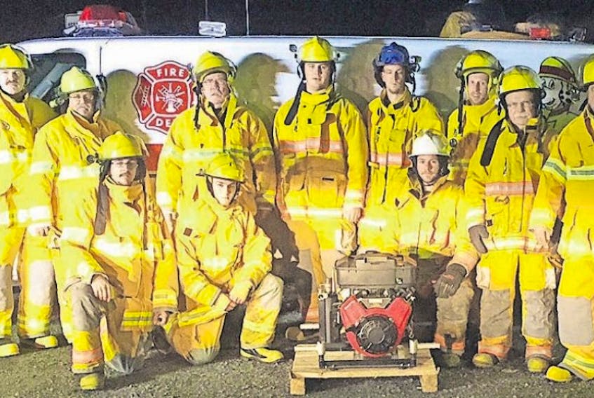 St. Lunaire-Griquet Fire Department members are photographed with new equipment in this 2015 photo.