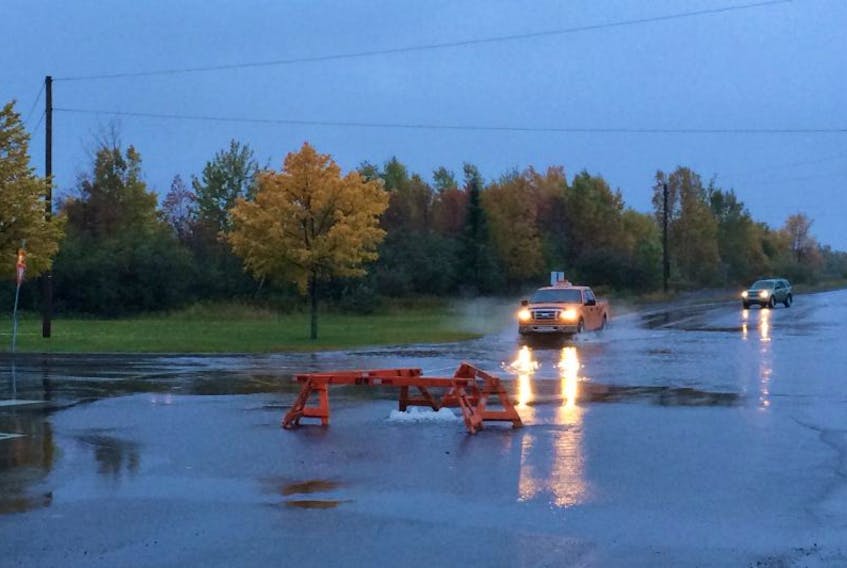 The storm drainage system in Grand Falls-Windsor, N.L. struggled to keep up with the run off from the heavy rain during a Thanksgiving Day storm, the aftermath of hurricane Matthew that swept the region in 2016.
