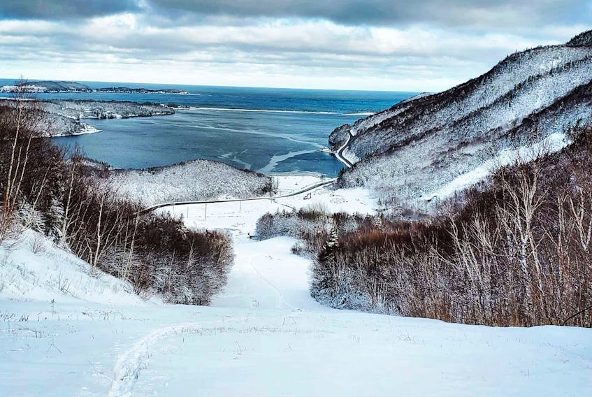 This scenic view comes from a Ski Cape Smokey Ski run following a weekend snowstorm. The snowfall has the Jan. 18 opening schedule almost assured. CONTRIBUTED