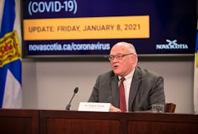 Dr. Robert Strang, Nova Scotia's chief medical officer of health, speaks at a news conference on Friday, Jan. 8, 2021. - Communications Nova Scotia