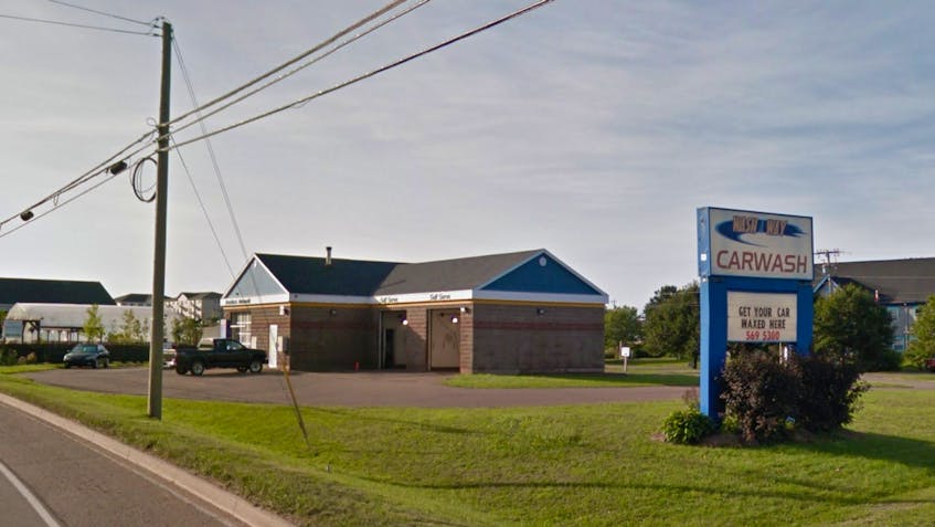 This is a Google Maps screenshot of Wash A Way Car Wash, located on. St. John Avenue in Stratford.