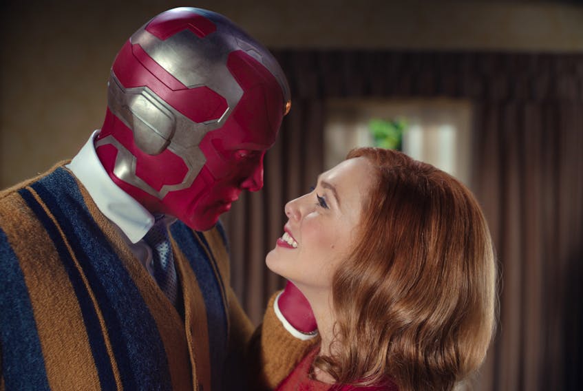 Elizabeth Olsen and Paul Bettany star in WandaVision, now streaming on Disney +, which is both a branch of the larger Marvel Cinematic Universe and a love-letter to retro sitcoms. DISNEY