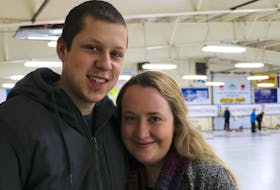 Edward and Jenny White of Summerside say it was love at first sight when they met while playing in a tournament at the Silver Fox Curling Club seven years ago in early February. The couple married last August and held their wedding reception at the club. They also recently captured the province mixed doubles curling championship at the Silver Fox and will represent P.E.I. at the nationals in March. Millicent McKay/Journal Pioneer
