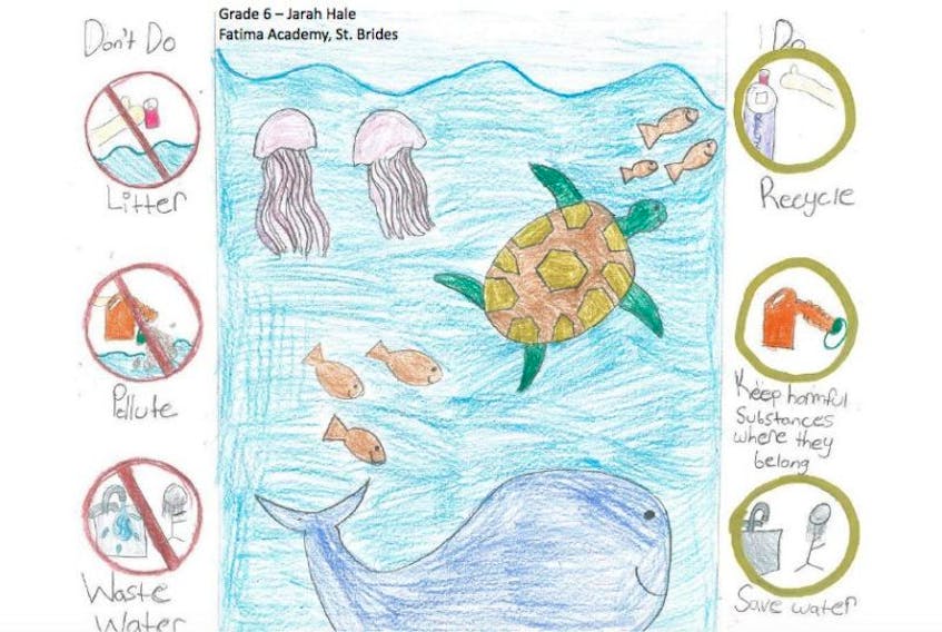 Jarah Hale, a student at Fatima Academy in St. Bride’s, was the Grade 6 winner for the World Oceans Day art contest.