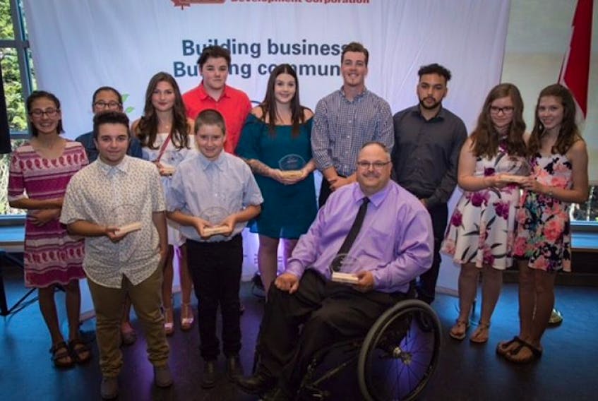 Youth Ventures presented awards to seven young entrepreneurs, a community mentor and a Youth Ventures coordinator during a ceremony in Conception Bay South on Thursday.