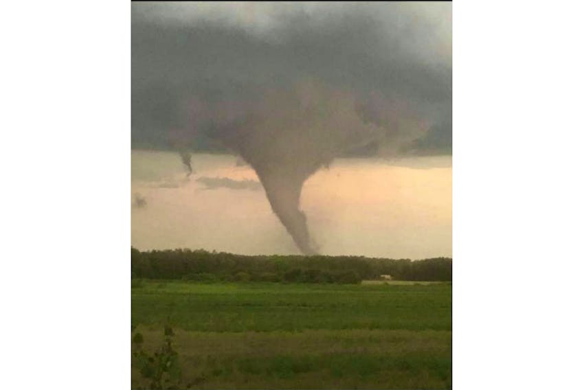 A frightening sight in Perth, N.B. on Aug. 7, 2018. Amanda Stewart kept her distance and stayed safe when she captured this once-in-a-lifetime photo.