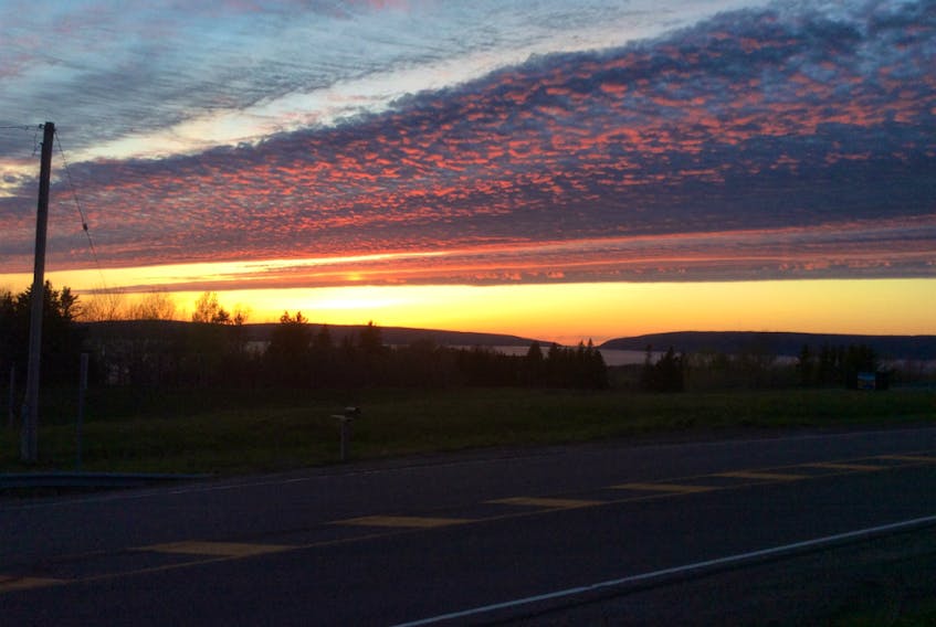 This lovely mackerel sky caught Frank Harris' eye. It stretched across the sky over Digby Gut, N.S.