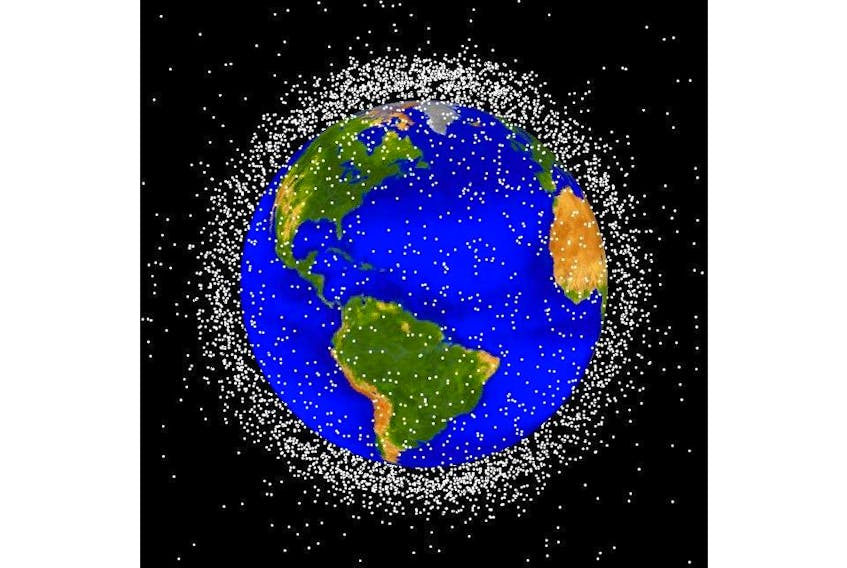 More than 500,000 pieces of debris, or “space junk,” are tracked as they orbit the Earth. - NASA