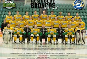 The 2017-2018 Humboldt Broncos Saskatchewan Junior Hockey League team is pictured in this undated handout photo.