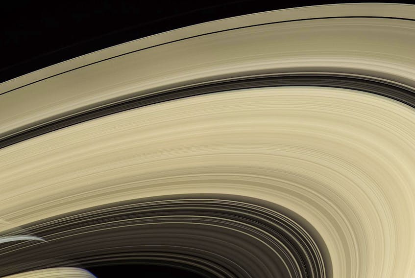 From the right angle you can see straight through the rings of Saturn, as in this natural-colour view that looks from south to north. Cassini obtained the images that comprise this mosaic on April 25, 2007, at a distance of about 725,000 kilometres from Saturn.