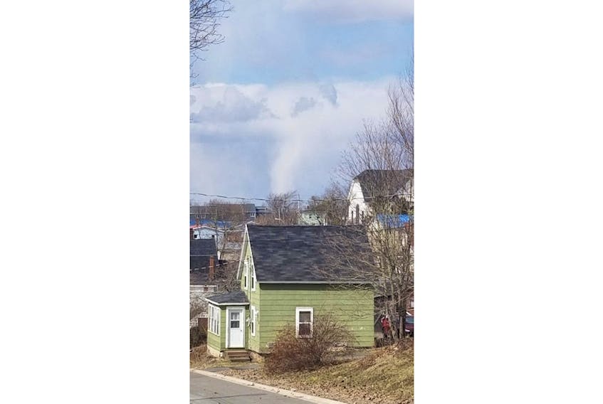 Quite a sight over Springhill, N.S.! Rhonda Weatherbee spotted this funnel reaching down from a cloud. She took the photo looking towards Amherst, Thursday afternoon.
