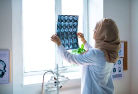 A stock photo showing a female doctor wearing a hijab. An internal medicine resident in Halifax had an uncomfortable interaction with a patient recently when the patient refused treatment, saying he wanted a white doctor.