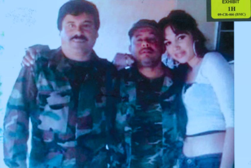 Alex Cifuentes-Villa, middle, pictured with “El Chapo” Guzman and an unidentified woman in the mountains of Mexico. - U.S. Attorney’s Office for the Eastern District of New York via