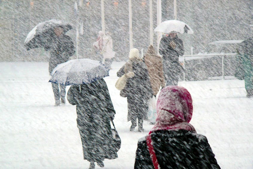Snowstorm in Finland.