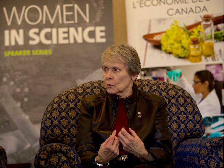 Roberta Bondar, Canada's first female astronaut and acclaimed neurologist, is interviewed at the Delta Bessborough Hotel in Saskatoon during her visit to the city on March 26, 2019. She spoke about her work and experiences at the University of Saskatchewan on March 26. (Matt Olson/Saskatoon StarPhoenix)