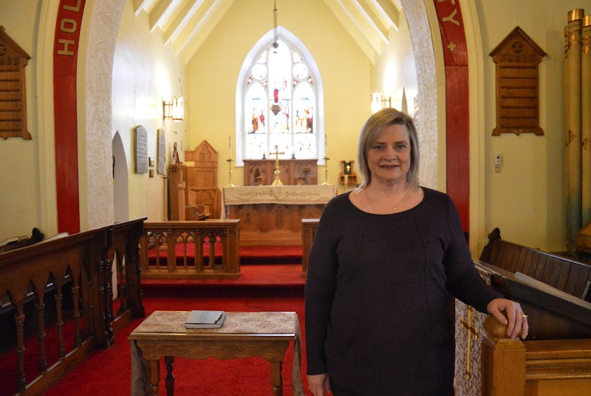Michelle Gardiner, who oversees summer operations at St. George’s Church in Sydney, said this year’s tourist traffic is looking slim with the delay in the start of the cruise ship season. Donations from ship passengers and crew can total $25,000 on a good year which is big money for a 235-year-old stone church in need of repairs. CAPE BRETON POST PHOTO 