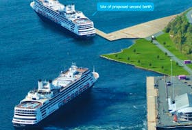 A graphic showing the possible site of a second cruise ship berth in Sydney harbour.