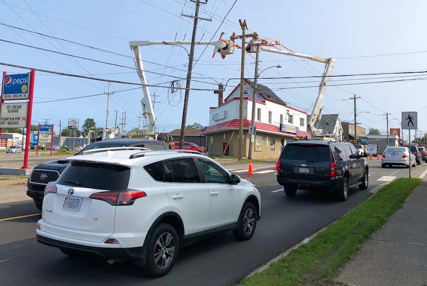 Motorists may experience delays on Prince Street between Victoria Road and Disco Street in Sydney over the next 8-10 days while Nova Scotia Power crews work on utility poles. Traffic will be reduced to one lane at times and detours will be place, according to a news release issued by the Cape Breton Regional Municipality on Tuesday. Businesses along the route will be accessible. Greg McNeil • Cape Breton Post