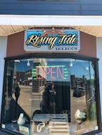The storefront of The Rising Tide Tattoos which opened on May 1, 2018 at 413 Charlotte Street in Sydney. A structure fire on March 28, 2020 could only be fought externally and firefighters had to demolish the building to extinguish the flames. CONTRIBUTED