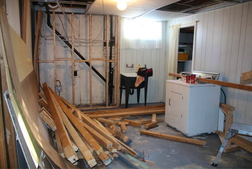 <p>Renovations are underway to prepare the basement of Stephanie McClellan’s Lewisporte home into a safe haven for a Syrian refugee family. This area will become the kitchen.</p>