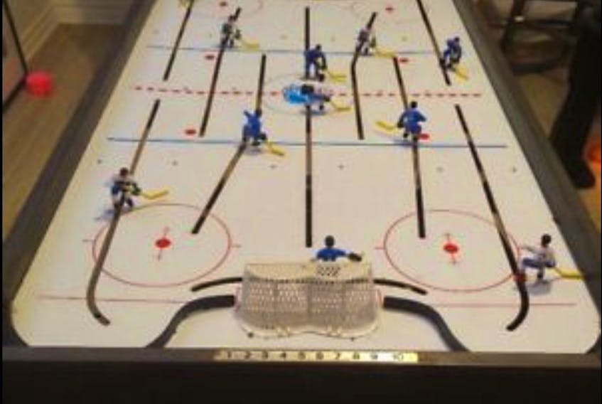 The approximate table hockey table that Philly McNeil used in 1974. CONTRIBUTED