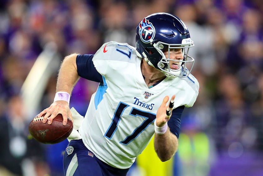 Titans quarterback Ryan Tannehill was named Comeback Player of the Year and Most Improved Player of the Year by the Professional Football Writers Association on Friday. (Maddie Meyer/Getty Images)