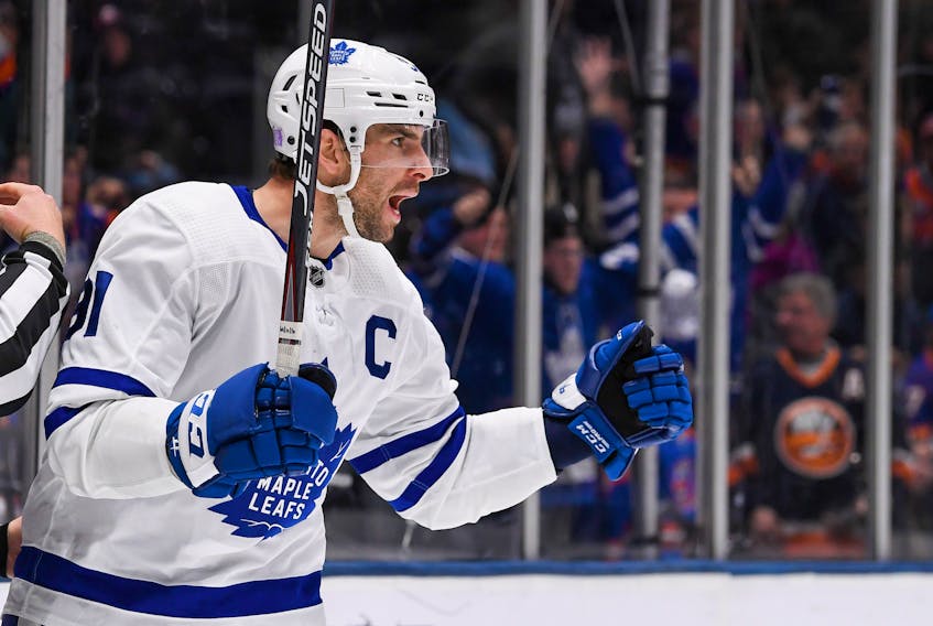 Maple Leafs captain John Tavares tweeeted on Wednesday night: “To all hockey fans in Toronto &amp; beyond, let’s all play inside &amp; play for each other." (USA TODAY Sports)