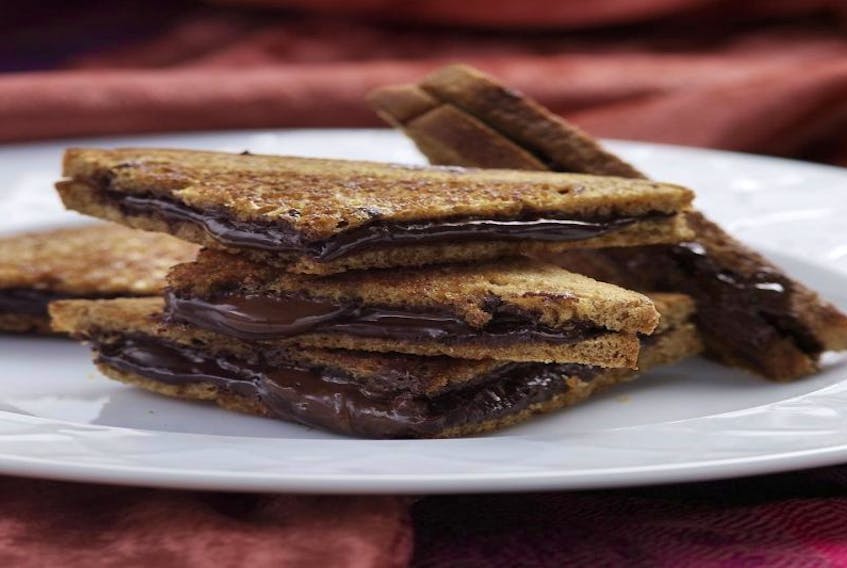 Grilled chocolate sandwiches.