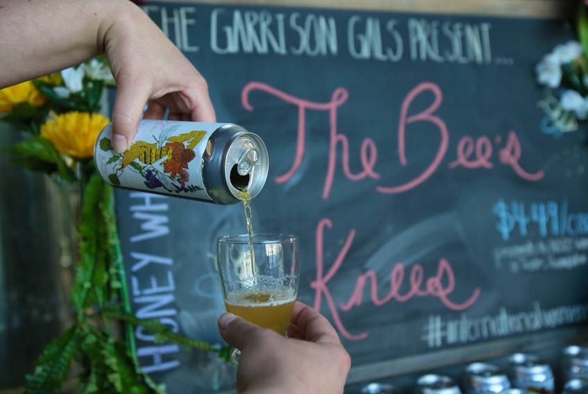 A sampling of The Bee Knees, the second annual female led, designed and brewed by the women of Garrison Brewing Co. beer for International Women’s Day. TIM KROCHAK/ The Chronicle Herald