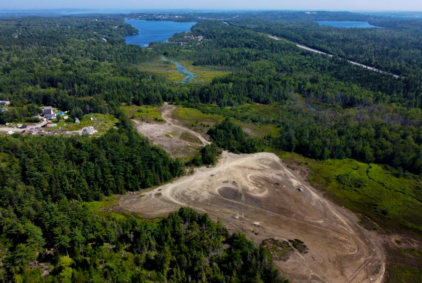 The tailings pond of the former Montague Gold Mine is seen near Dartmouth on Tuesday, July 28, 2020. The acting auditor general says that the province is disorganized when identifying and cleaning up contaminated sites. This is one of two former gold mines slated for cleanup.