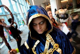 Lord Osmund Saddler, aka Andrew Layden and the main antagonist of the video game Resident Evil 4, is seen during the opening day of Hal-Con at the Halifax Convention Center on Oct. 25, 2019.