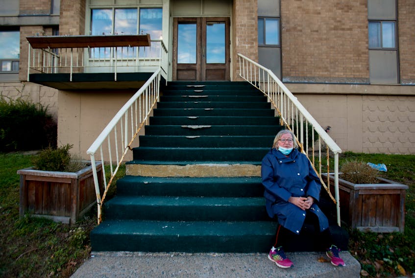 FOR LAMBIE STORY:
Grace Fogarty is seen outside her Dutch Village Road apartment building in Halifax Wednesday October 28, 2020. She recently received a $950 rent increase......

TIM KROCHAK PHOTO