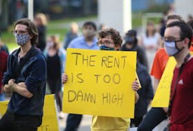 FOR COOKE STORY:
Over 200 people took part in a demonstration in support of rent control, in the Grand Parade in Halifax Saturday November 7, 2020.

TIM KROCHAK PHOTO