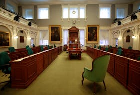 FOR NEWS STORY:
The legislative chamber is seen at Province House, in Halifax Friday November 13, 2020. Nova Scotia has the distinction of being the only province in Canada with a legislature that has not sat since the COVID pandemic began...last sitting on March 10. It will sit for one day in December but only to discontinue the current session. 

TIM KROCHAK PHOTO