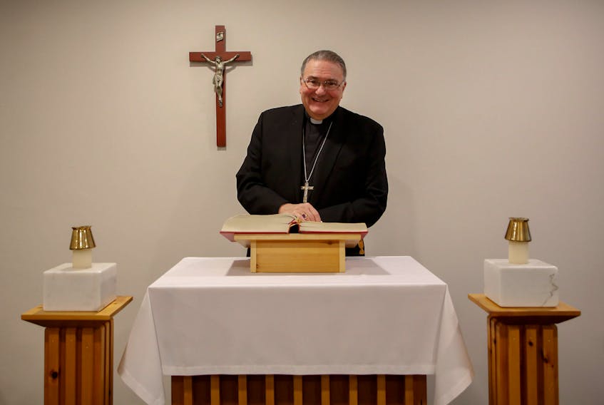 FOR CAMPBELL STORY:
After 13 years heading the Roman Catholic Archdiocese of Halifax-Yarmouth,  Archbishop Anthony Mancini retires at the end of November. According to the archdiocese website, "Canon law states that all bishops must submit their resignation on their 75th birthday." He is seen in the chapel in the diocese offices in Halifax Monday November 23, 2020.

TIM KROCHAK PHOTO