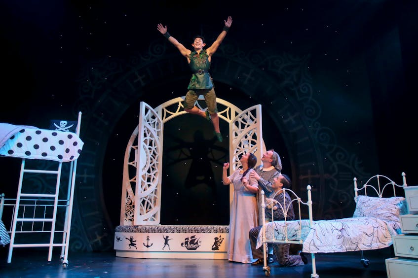 Brandon Antonio plays Peter Pan, in the photo call at Neptune Theatre Tuesday.