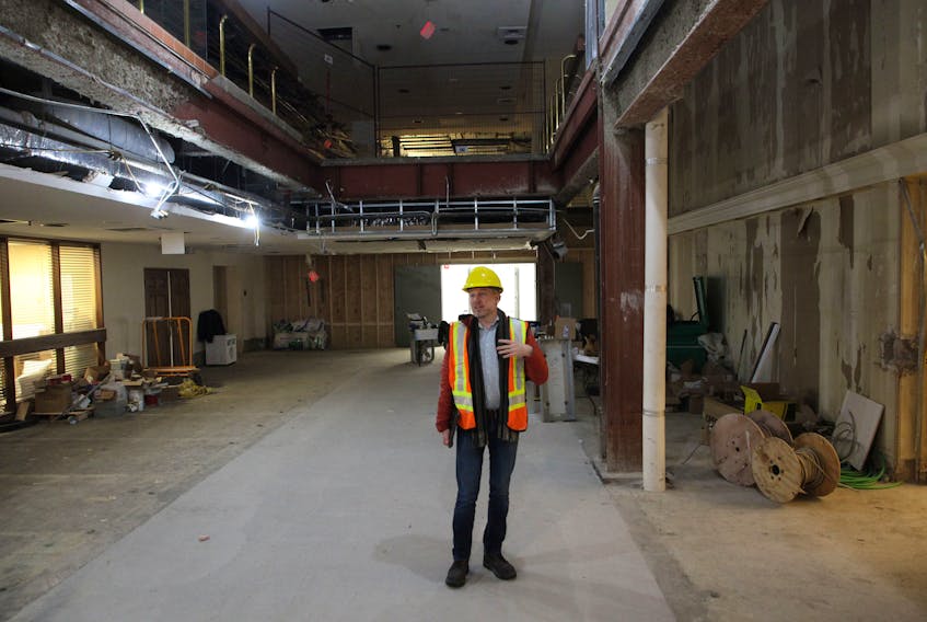 Marc Almon, a founder and partner of Culture Link CIC, stands in what used to be the main foyer of the World Trade and Convention Centre in downtown Halifax. The site is being transformed into the Link performing arts centre.