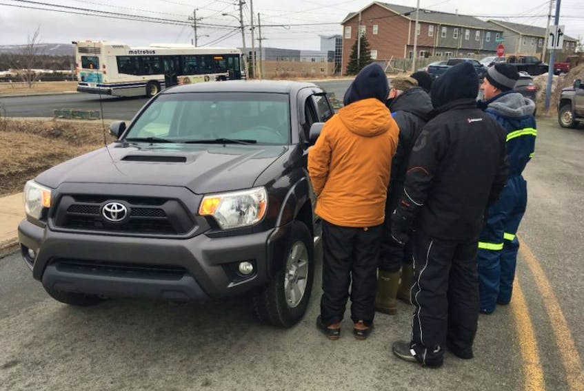 Supporters of Richard Gillett stopped vehicles entering the Department of Fisheries of Oceans Building in St. John's on Wednesday morning. The fish harvester from Twillingate is in his eighth day of a hunger strike.
