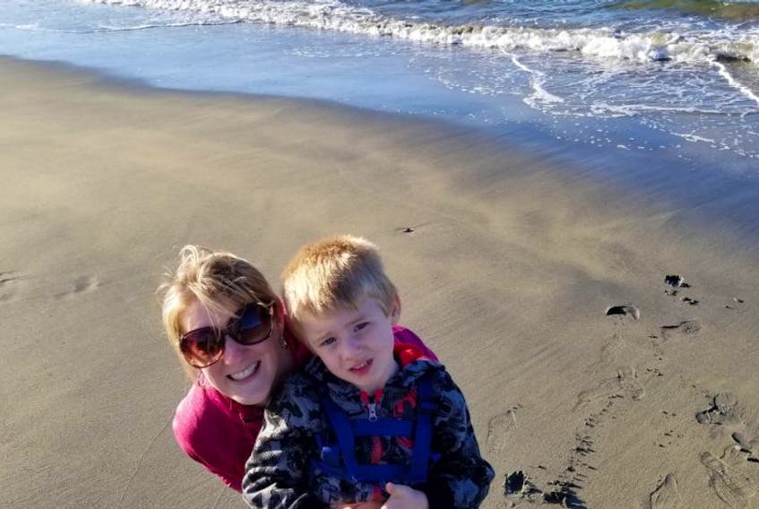 Pam O’Keefe and her five-year-old son. He was diagnosed with an autism spectrum disorder at age 2 and a half.