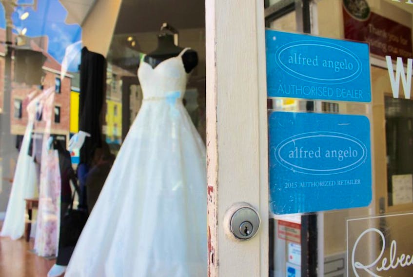 The Model Shop in St. John’s is selling off its Alfred Angelo merchandise, after the Alfred Angelo Bridal company filed for bankruptcy.