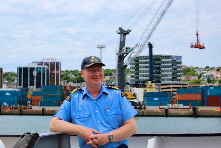 Capt. Byron Briggs on the icebreaker CCGS Henry Larsen in St. John’s harbour on Thursday.