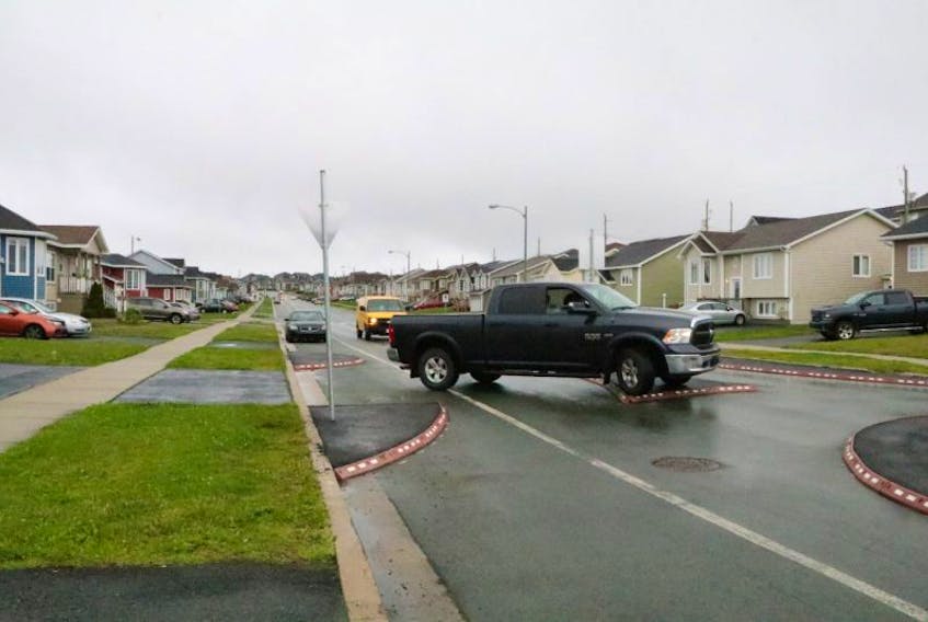 Great Eastern Avenue resident Mike Walbourne is not happy with the roundabout installed in front of his home as part of a traffic-calming pilot project by the City of St. John’s. Walbourne said the roundabout impedes access to his driveway.