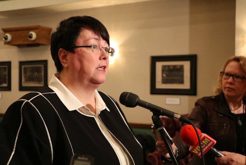 Provincial Finance Minister Cathy Bennett reacts to the federal budget announced on Wednesday.