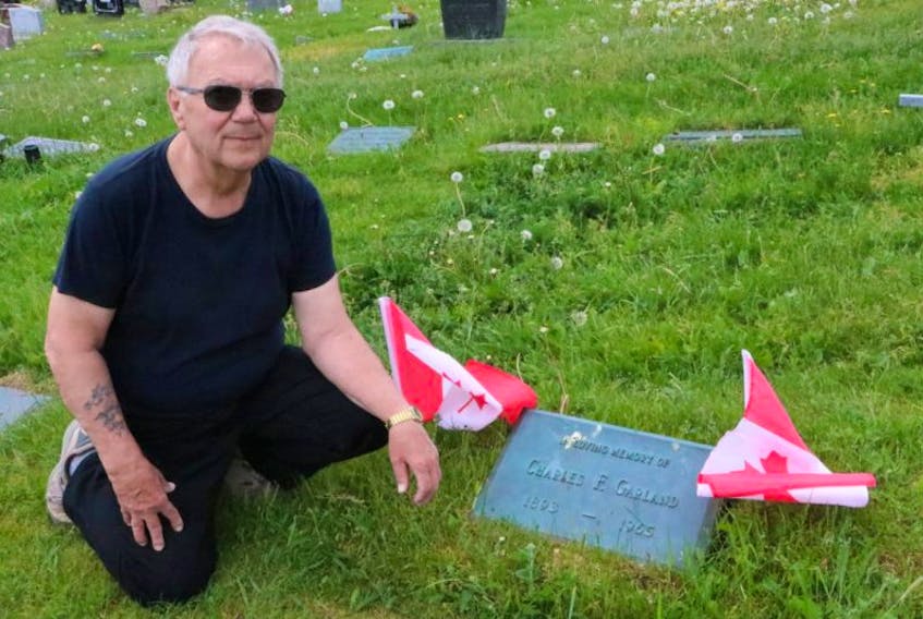 Gordon Garland visited his uncle’s grave Thursday at Mount Pleasant Cemetery in St. John’s. His uncle, Charles Garland, who died in 1965, was a veteran of the First World War who was wounded in the Battle of Beaumont Hamel. Gordon said he has tried to get a proper military headstone for his uncle’s grave, to no avail.