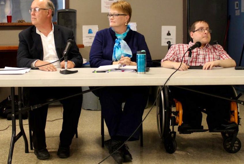 The panel for the Inclusion Now public forum held Wednesday was (left to right) Paul Walsh, board president of Coalition of Persons with Disabilities NL, Kathy Hawkins, program manager of Inclusion NL’s Employer Support Services, and Jonathon Pittman. 