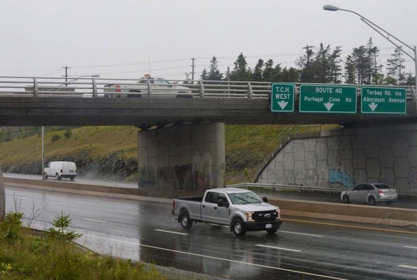The overpass at Carrick Drive on the Outer Ring Road in St. John’s is one of the pieces of infrastructure mentioned in a public dispute between major St. John’s developers over how equitably public money is used to build required infrastructure immediately outside large developments.