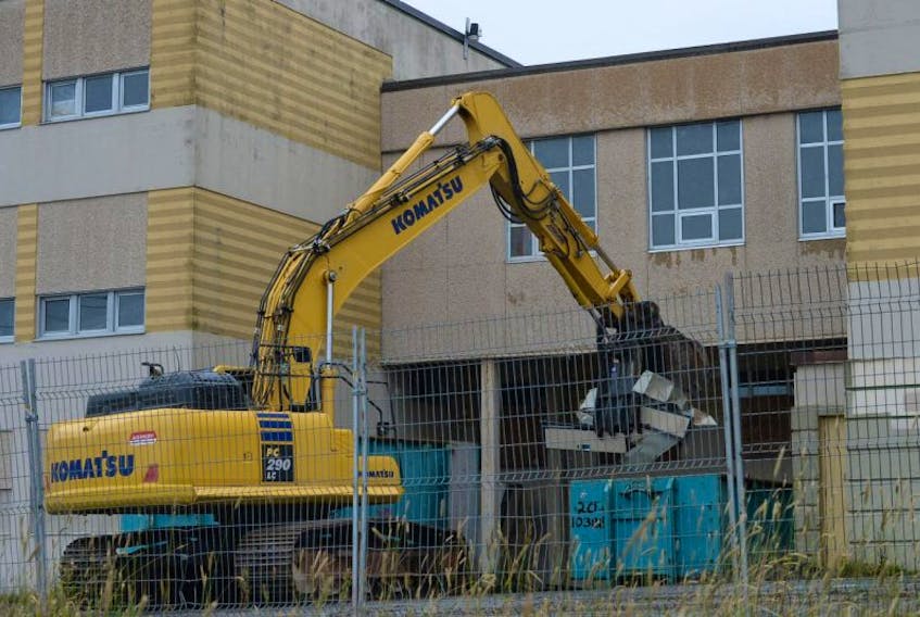 Demolition work has now begun on the former I.J. Samson Junior High School on the corner of Bennett Avenue and Beaumont Street in the west-end of St. John’s. A new housing development is planned for the area.