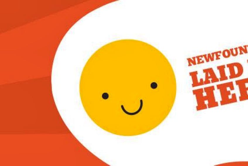 The new logo, “Laid Right Here” by Newfoundland Eggs Inc. is causing a bit of a stir on social media.