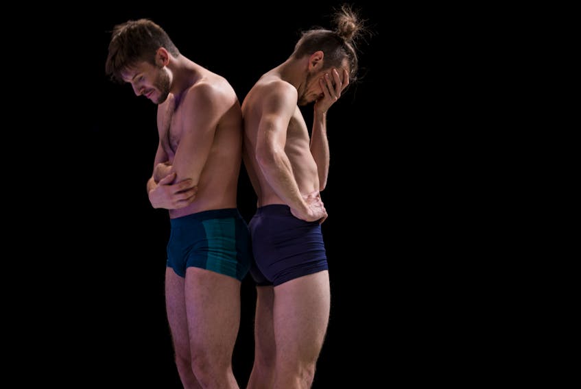 “Solitudes Duo” dancers Simon Renaud and Justin Gionet.