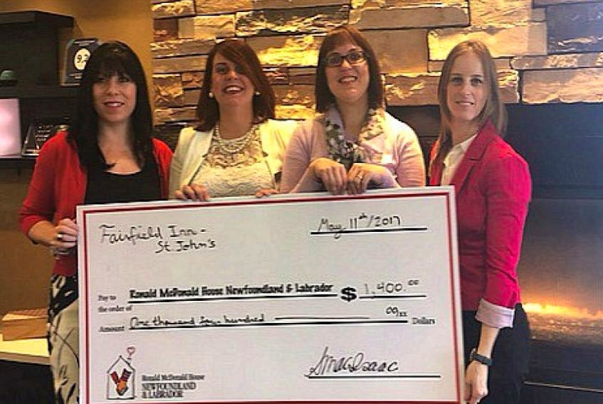 From left: Christine Morgan, director, Development and Communications Ronald McDonald House Charities NL; Laurie Short-Cahill, sales manager Fairfield Inn & Suites; Anna Marie MacIsaac, sales co-ordinator, Fairfield Inn and Suites; Lana Roestenberg, development associate/events, Ronald McDonald House.